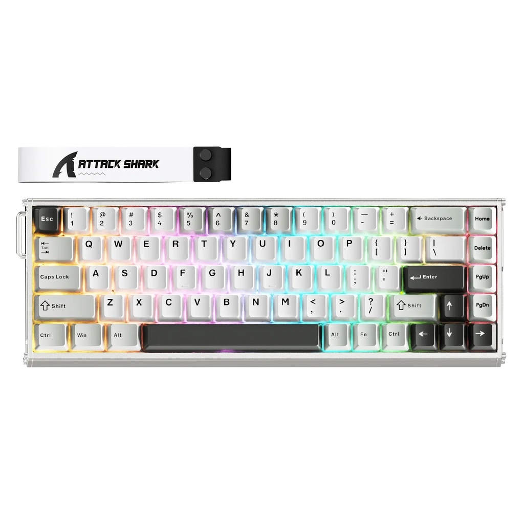 [X68MAX-WHITE] Attack Shark X68 Max Wired Megnatic Swtich 8000Hz Polling Rate, 0.0005mm RT - White Contour Line