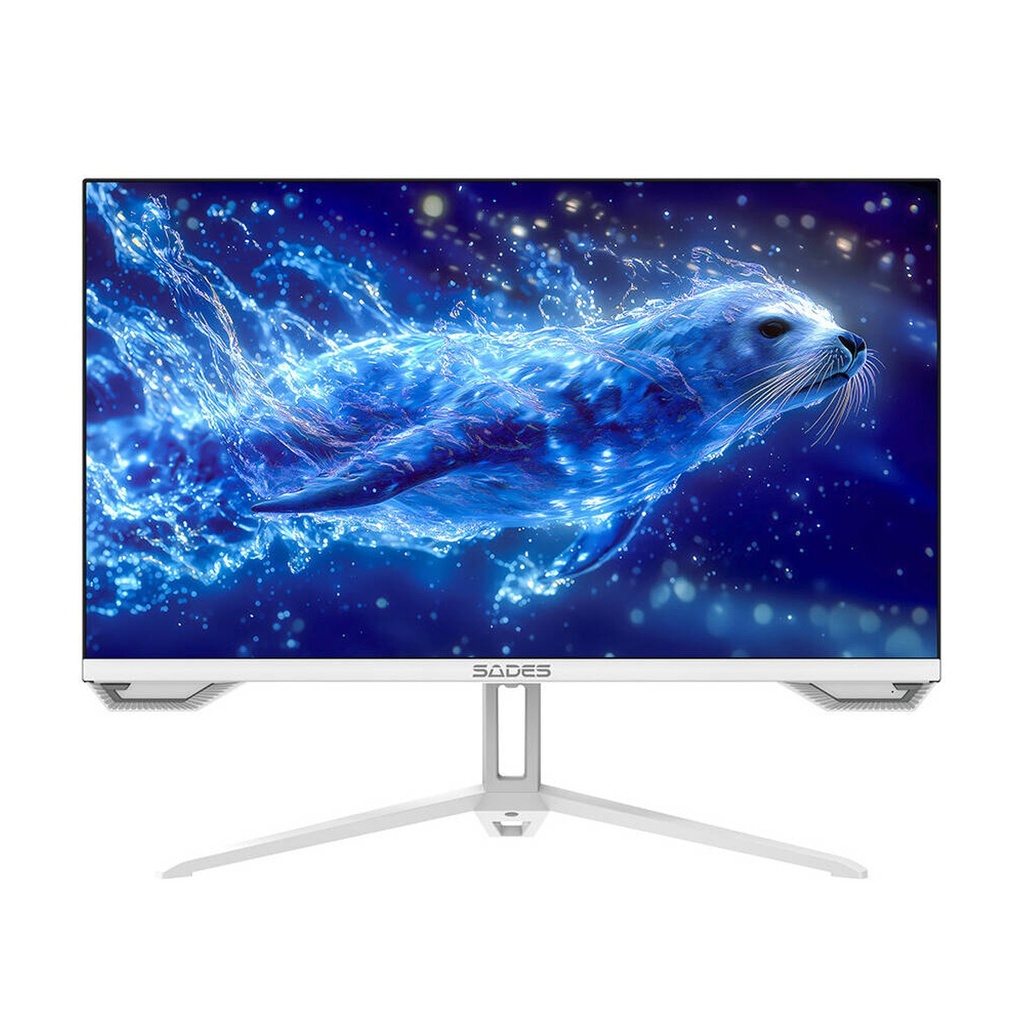 [SS2PU] Sades SL-Sealion 27" Plus FHD Flat IPS 180Hz 1ms Gaming Monitor With Adaptive Sync, HDR Support, Anti-Blue Light Eye Care - White (مستعمل)