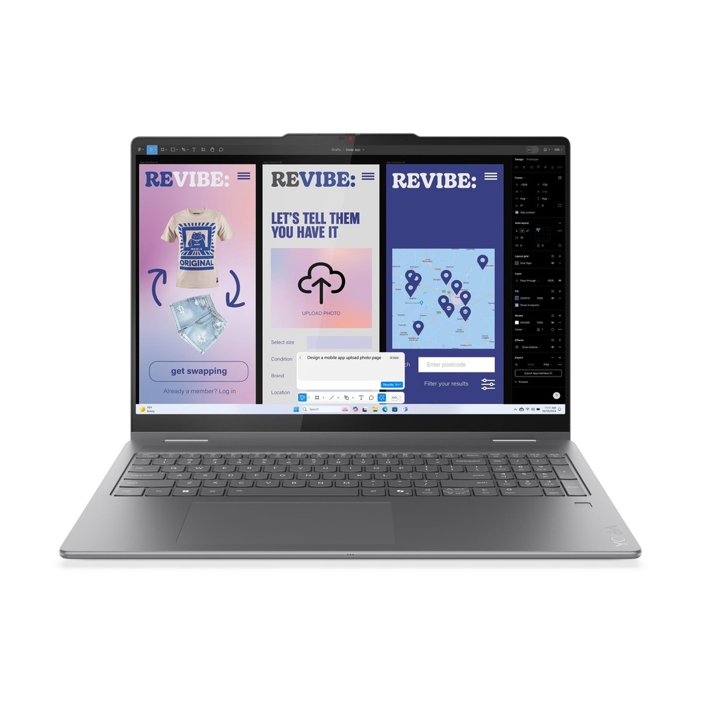 Lenovo Yoga 7 2-in-1 16ILL10 Touch Laptop, Intel Core Ultra 7 256V Processor, 16GB RAM, 512GB SSD, Integrated Intel Arc Graphics, 16" WUXGA IPS TouchScreen, Backlit Keyboard, Windows 11 Home, Luna Grey | 83JT0047US