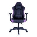 Cooler Master Caliber E1 Series Gaming Chair, Fixed Armrest, Ergonomic Pillow Headrest, Lumbar Support - Purple/Black
