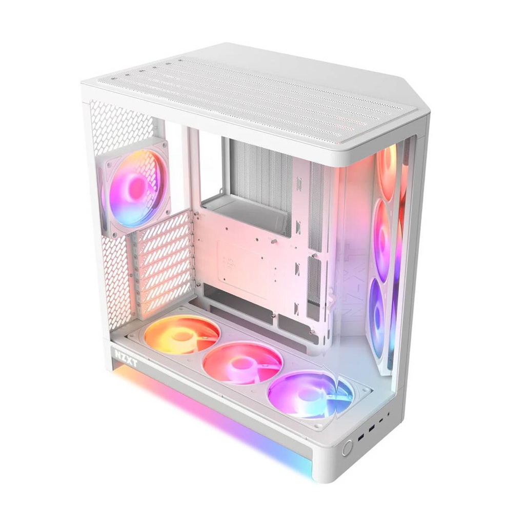 NZXT H6 RGB+ (2026) Dual-Chamber ATX Mid-Tower Airflow Two Panel Front & Left Side Tempered Glass Case With 3 RGB Fans - White