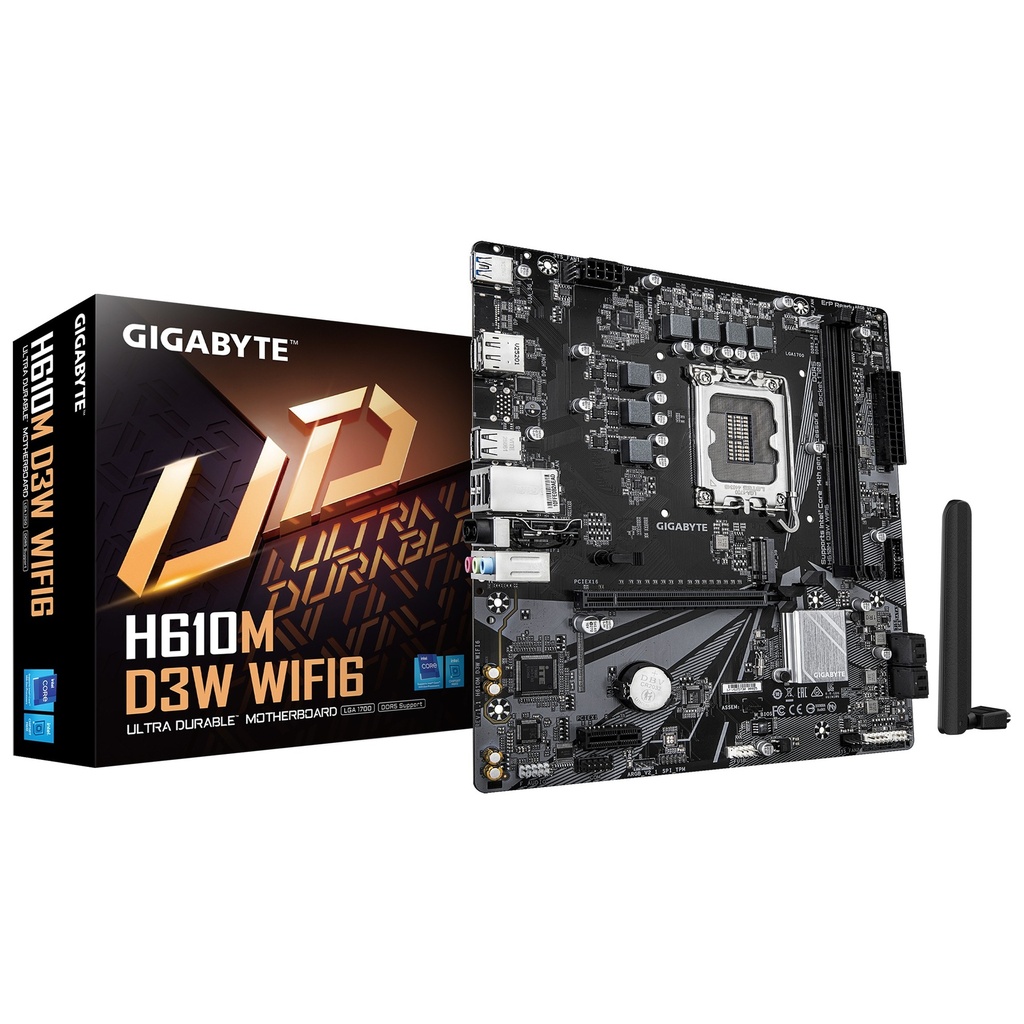 Gigabyte Intel H610M D3W WIFI6 DDR5 Micro-ATX Motherboard