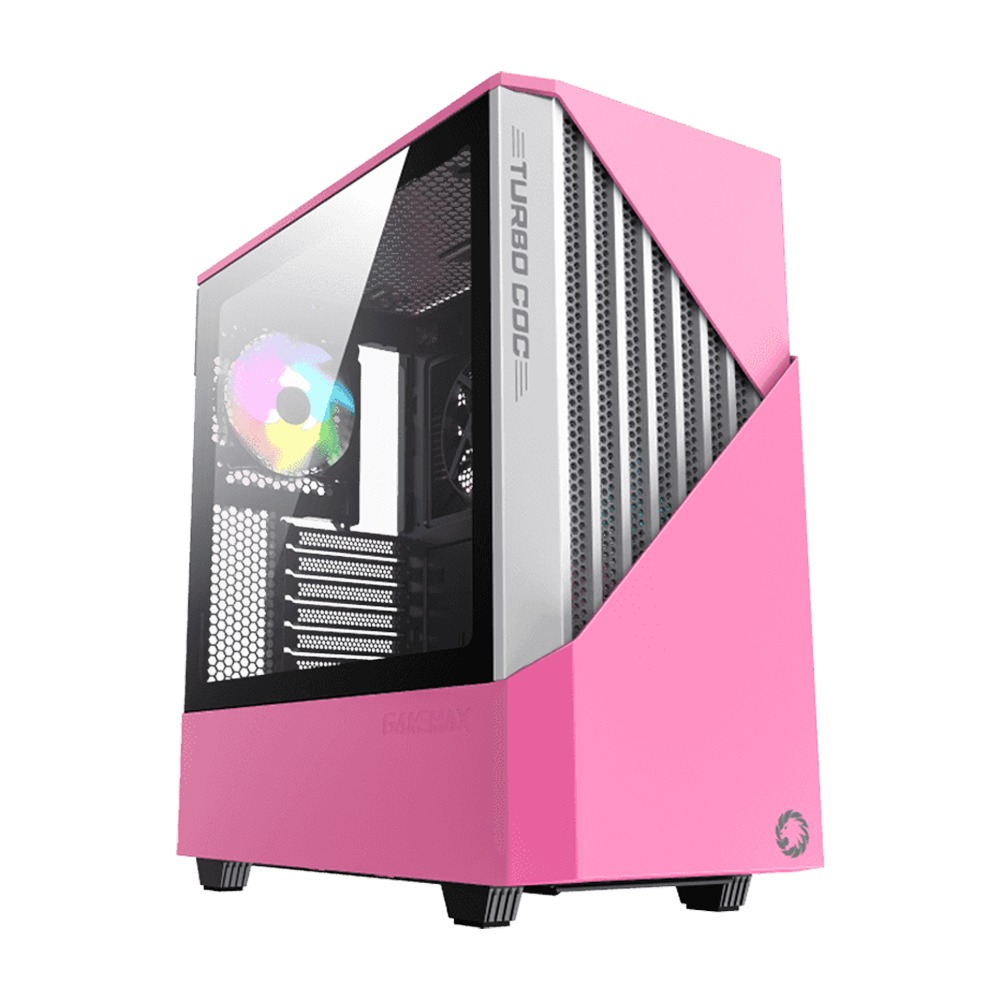 GameMax Contac COC WP Mid Tower Gaming Case - Pink/White
