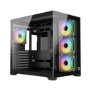 Gameon Emperor Midnight VX Series Mid Tower Gaming Case With 4 ARGB Fans - Black