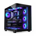 FSP M580 ATX Mid Tower Panoramic Curved Front & Left Side Tempered Glass Case With 4 ARGB Fans - Black