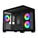 FSP S342 ATX Mid Tower Dual-Chamber Front & Left Side Tempered Glass Case With 6 ARGB Fans - Black