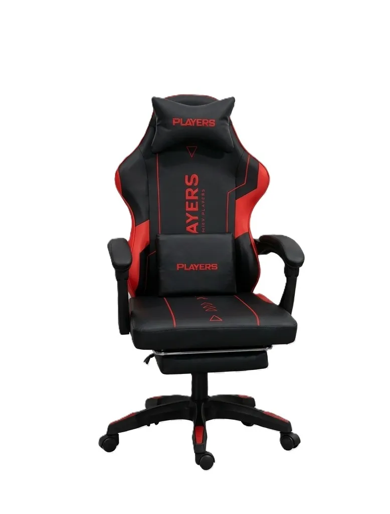 Players Gaming Chair with Footrest –  Red/Black