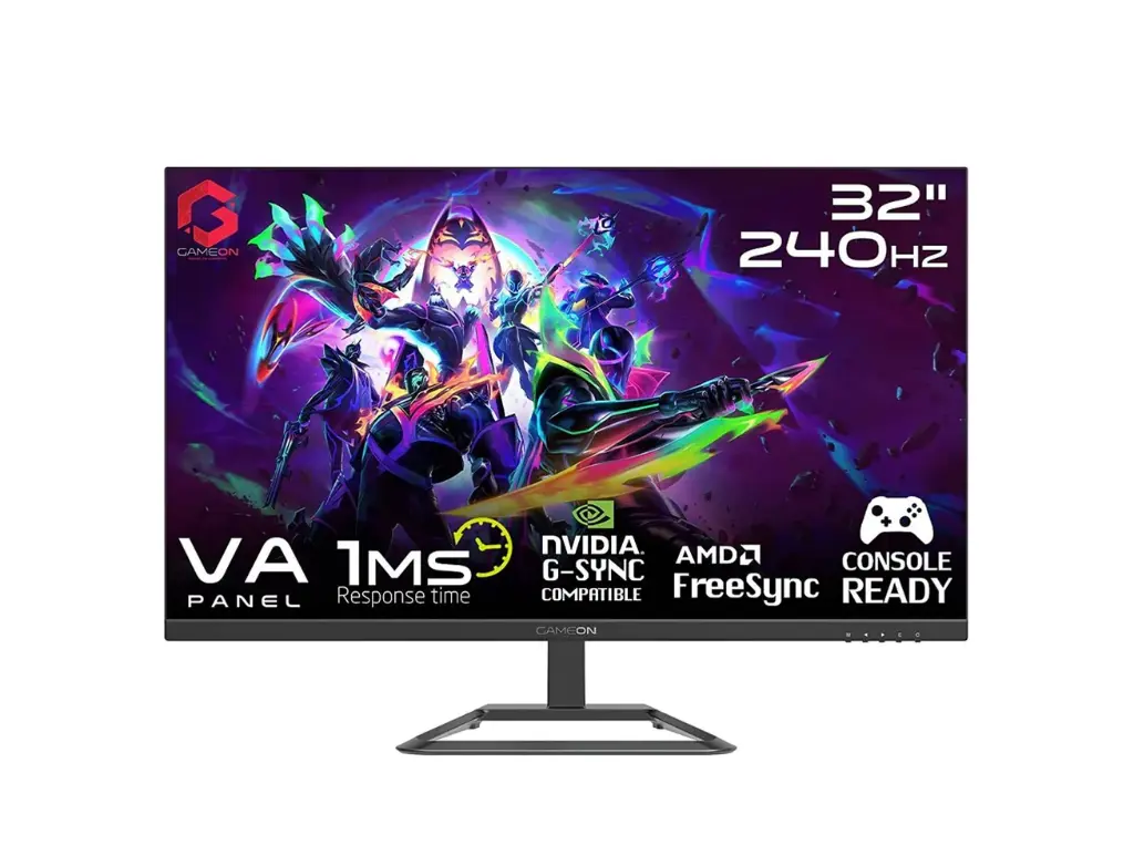[GG31U] GAMEON GOP32FHD240VA 32" FHD, 240Hz, 1ms (1920x1080) Flat VA Gaming Monitor With G-Sync & Free Sync - Black (Used)