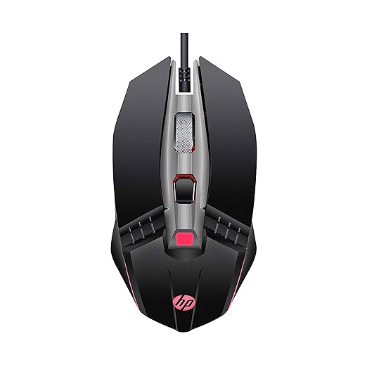 [HMB0U] HP M270 Backlit USB Wired Gaming Mouse with 6 Buttons, 4-Speed Customizable 2400 DPI, Ergonomic Design, Breathing LED Lighting, Metal Scroll Wheel, Black (مستعمل)