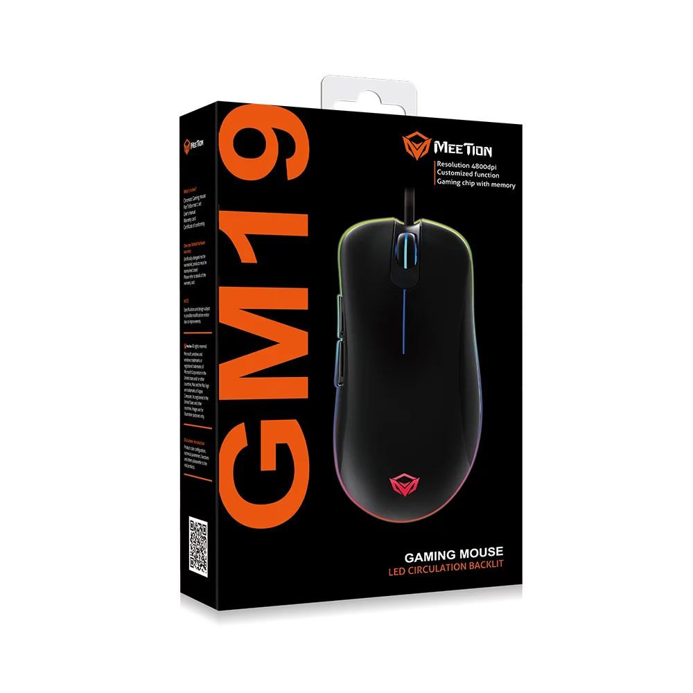 [MMR0U] MeeTion MT-GM19 RGB Gaming Mouse – Black (Used)