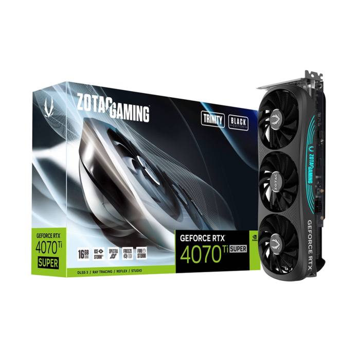 [ZGGRN] Zotac Gaming GeForce RTX 4070Ti Super Trinity Black Edition 16GB GDDR6X DLSS 3.5 Graphics Card