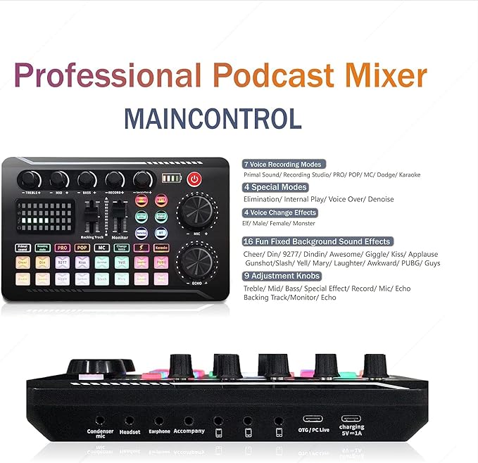[BMF1N] BM-800 Mixer Functions for PC Smartphone Studio Recording & Broadcasting