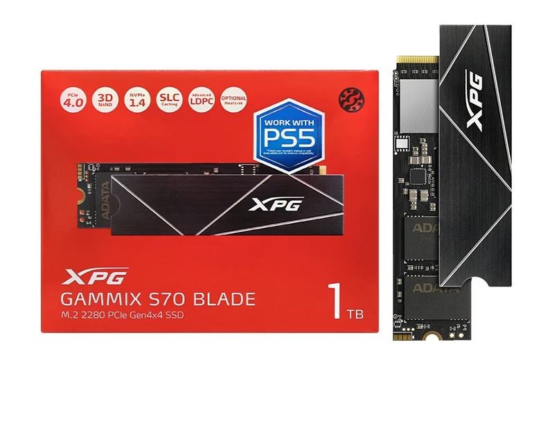 [AXGSN] ADATA XPG GAMMIX S70 BLADE PCIe Gen4x4 M.2 2280 Internal Solid State Drive 1TB Internal Gaming SSD for PS5 Laptop Desktop