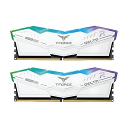 TeamGroup T-Force DELTA RGB 32GB (2x16GB) DDR5 6000MHz CL30 Memory Kit - White