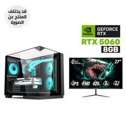 Gaming PC i5-12400F Processor, H610 DDR4 Motherboard, 16GB DDR4 RAM, 1TB NVMe SSD, NVIDIA GeForce RTX 5060 8GB, 650W PSU, Acer V330 Black Case 6x ARGB Fans, Wi-Fi Adapter, Win 11 Pro ,SharX B27F120I 27" IPS Panel FHD 120Hz Gaming Monitor