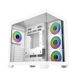 Cooler Master Elite 681 ATX Mid-Tower Fornt & Left Side Tempered Glass Panel Case With 4 ARGB Fans - White