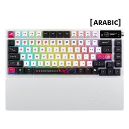 Asus Rog M704 Azoth X 75% Mechanical Wireless Gaming Keyboard, NX Snow V2 Switch - White (Arabic layout)