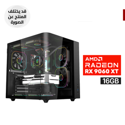 Gaming PC AMD Ryzen 5-9600X Processor, B650 Motherboard, 16GB DDR5 RAM, 1TB SSD NVMe, Asrock Radeon RX 9060 XT Challenger OC 16GB, 750 WATT PSU, L240 Liquid Cooler, TORTOX CURVO MINI Case 5x ARGB Fans, USB WI-FI Adapter, Windows 11 Pro (License)